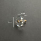 Modern Octagonal Crystal and Brass Cupboard Knobs