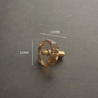Modern Octagonal Crystal and Brass Cupboard Knobs