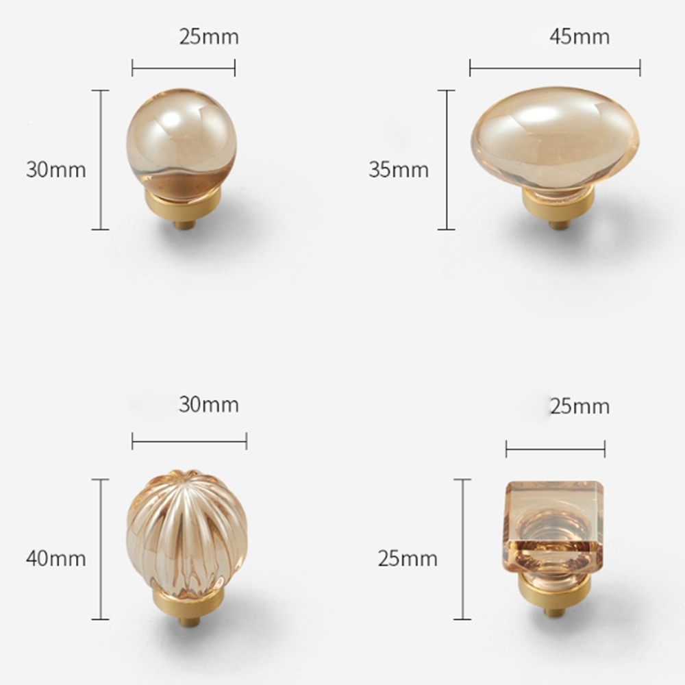 Modern Oval, Ball, Ribbed and Square Crystal Cupboard Knobs
