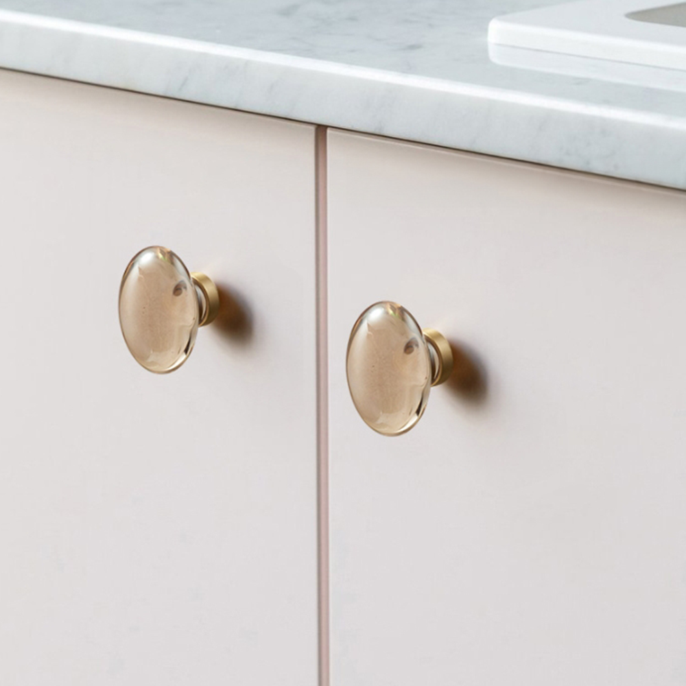 Modern Oval, Ball, Ribbed and Square Crystal Cupboard Knobs