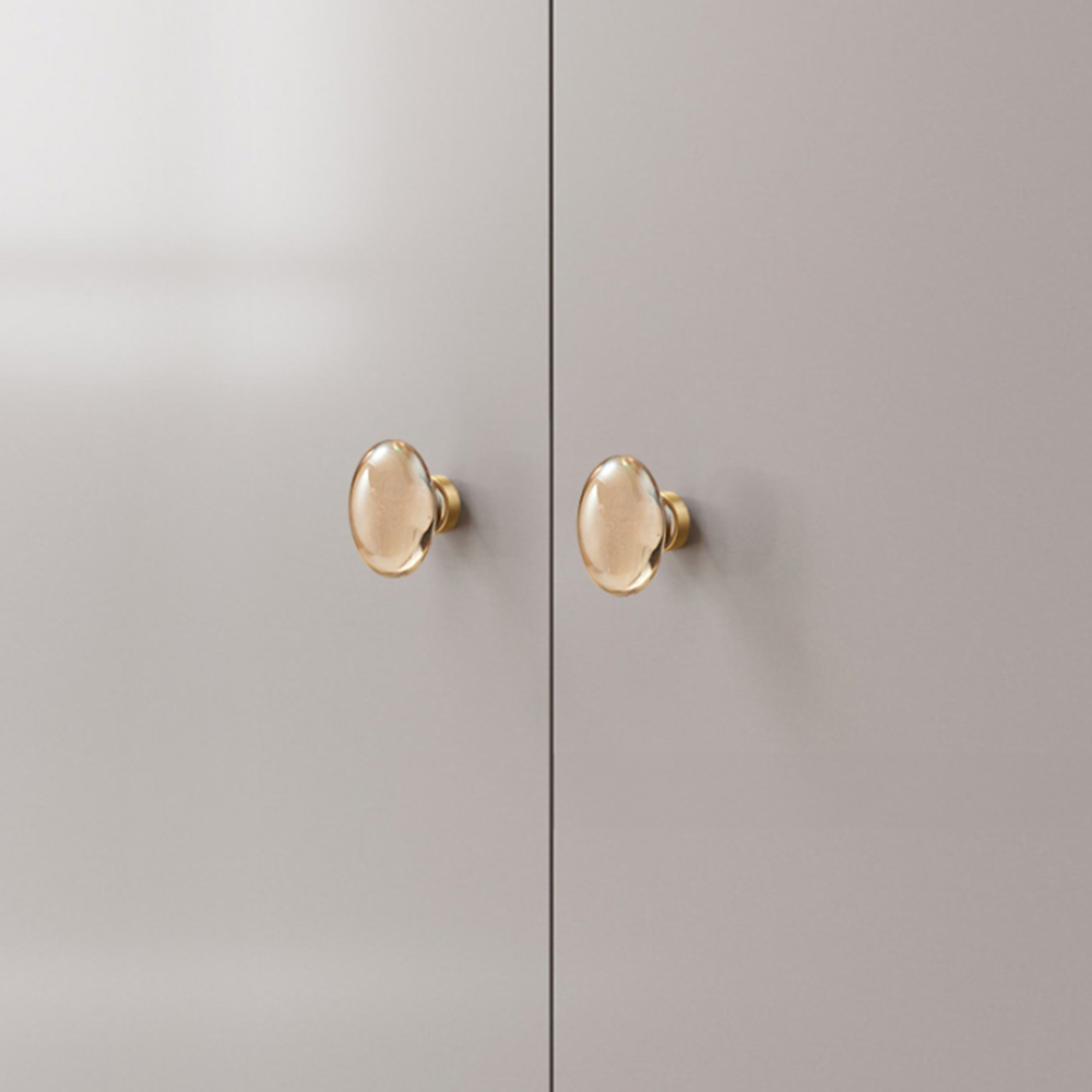 Modern Oval, Ball, Ribbed and Square Crystal Cupboard Knobs