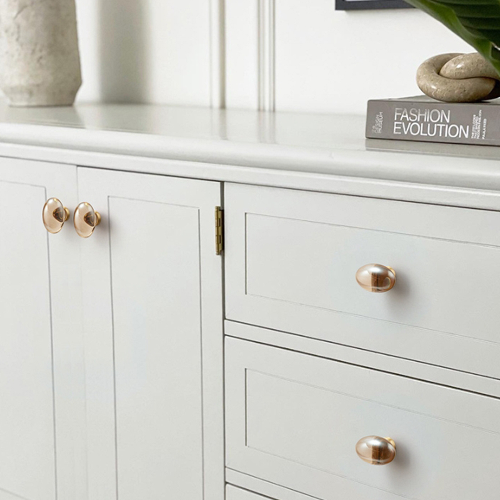 Modern Oval, Ball, Ribbed and Square Crystal Cupboard Knobs