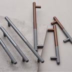 Modern Patchwork Knurled T-Bar Wardrobe Handles