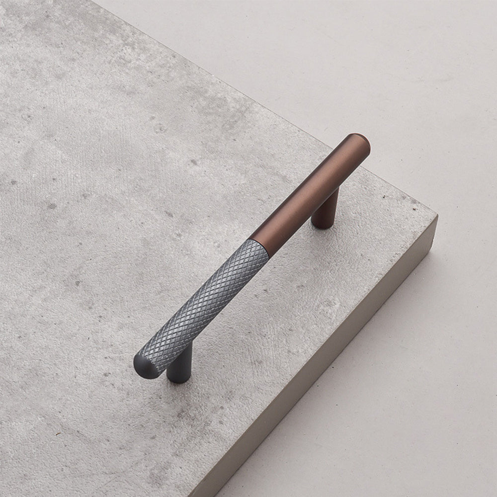 Modern Patchwork Knurled T-Bar Wardrobe Handles