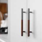 Modern Patchwork Knurled T-Bar Wardrobe Handles