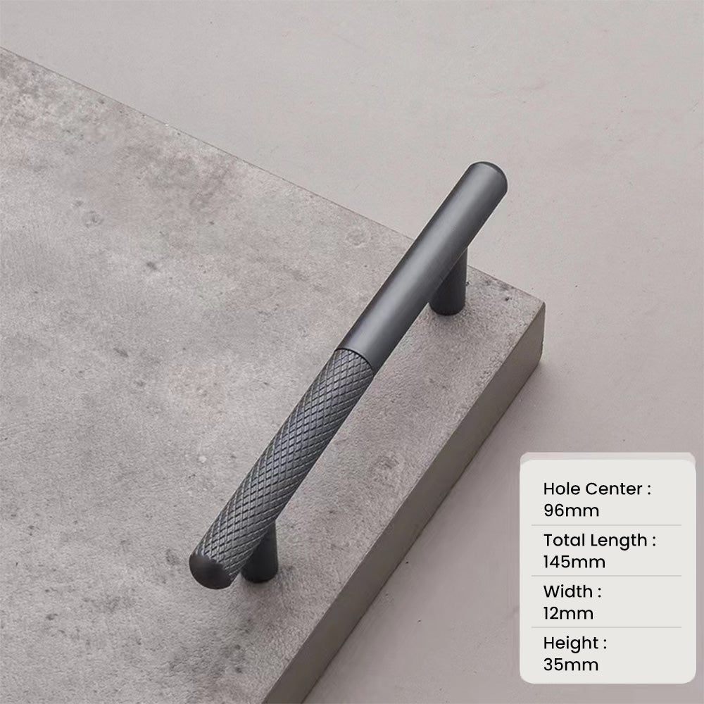 Modern Patchwork Knurled T-Bar Wardrobe Handles