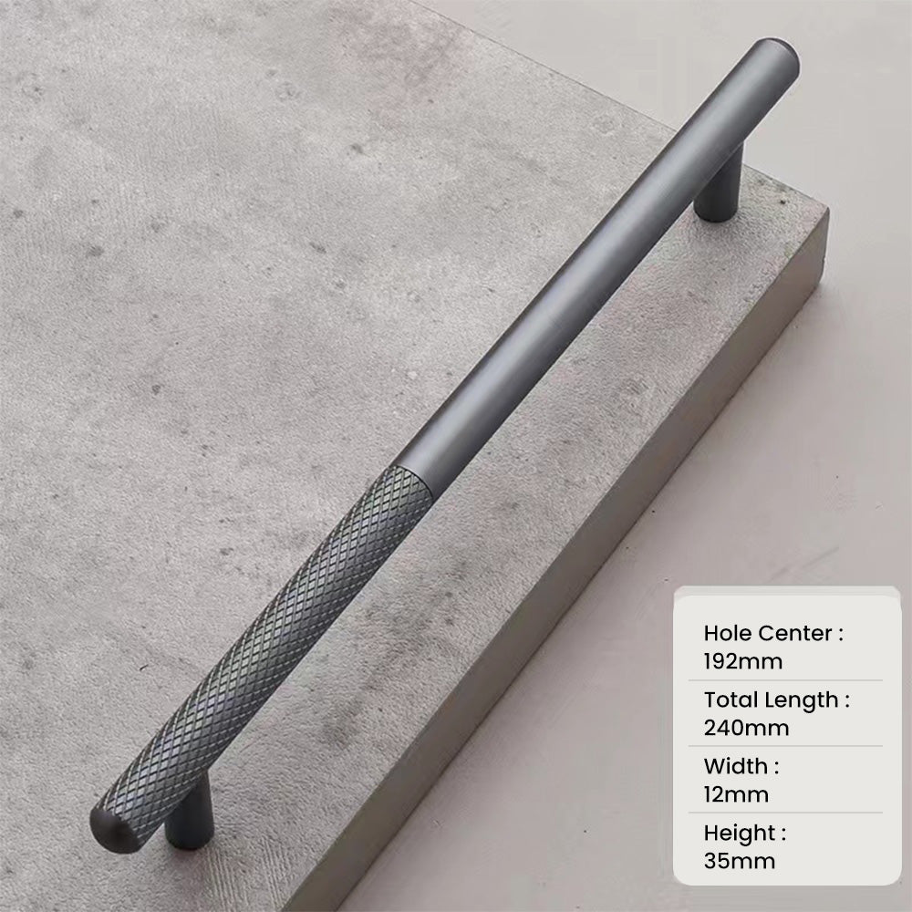 Modern Patchwork Knurled T-Bar Wardrobe Handles