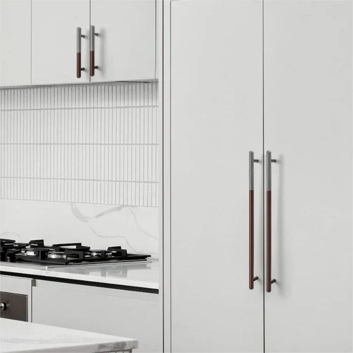 Modern Patchwork Knurled T-Bar Wardrobe Handles