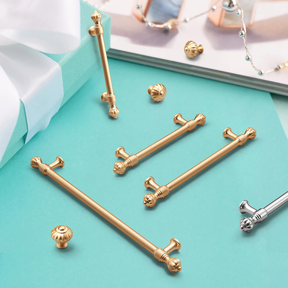 Modern Pumpkin Head T-Bar Wardrobe Handles & Knobs