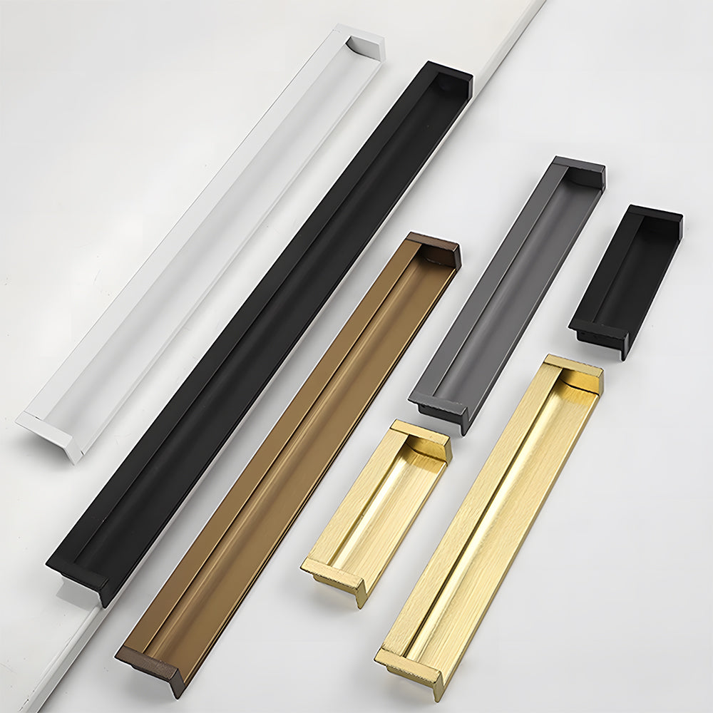Modern Rectangular Aluminium Finger Edge Pull Handles