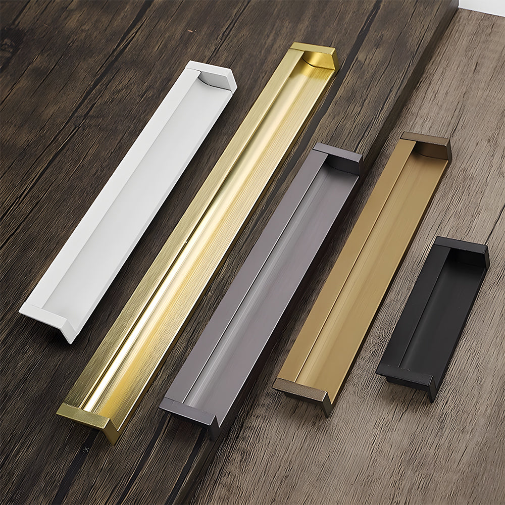 Modern Rectangular Aluminium Finger Edge Pull Handles