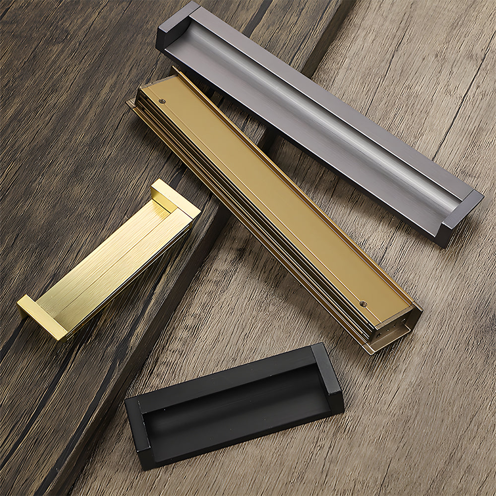 Modern Rectangular Aluminium Finger Edge Pull Handles