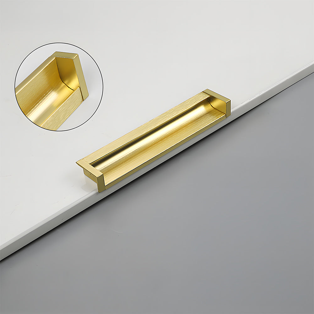 Modern Rectangular Aluminium Finger Edge Pull Handles