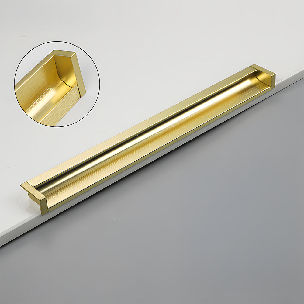 Modern Rectangular Aluminium Finger Edge Pull Handles
