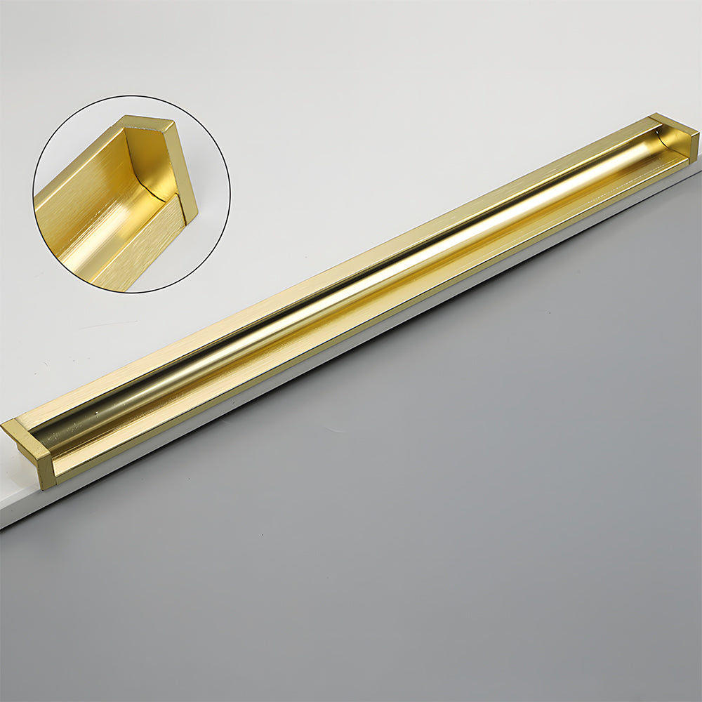 Modern Rectangular Aluminium Finger Edge Pull Handles