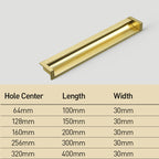 Modern Rectangular Aluminium Finger Edge Pull Handles