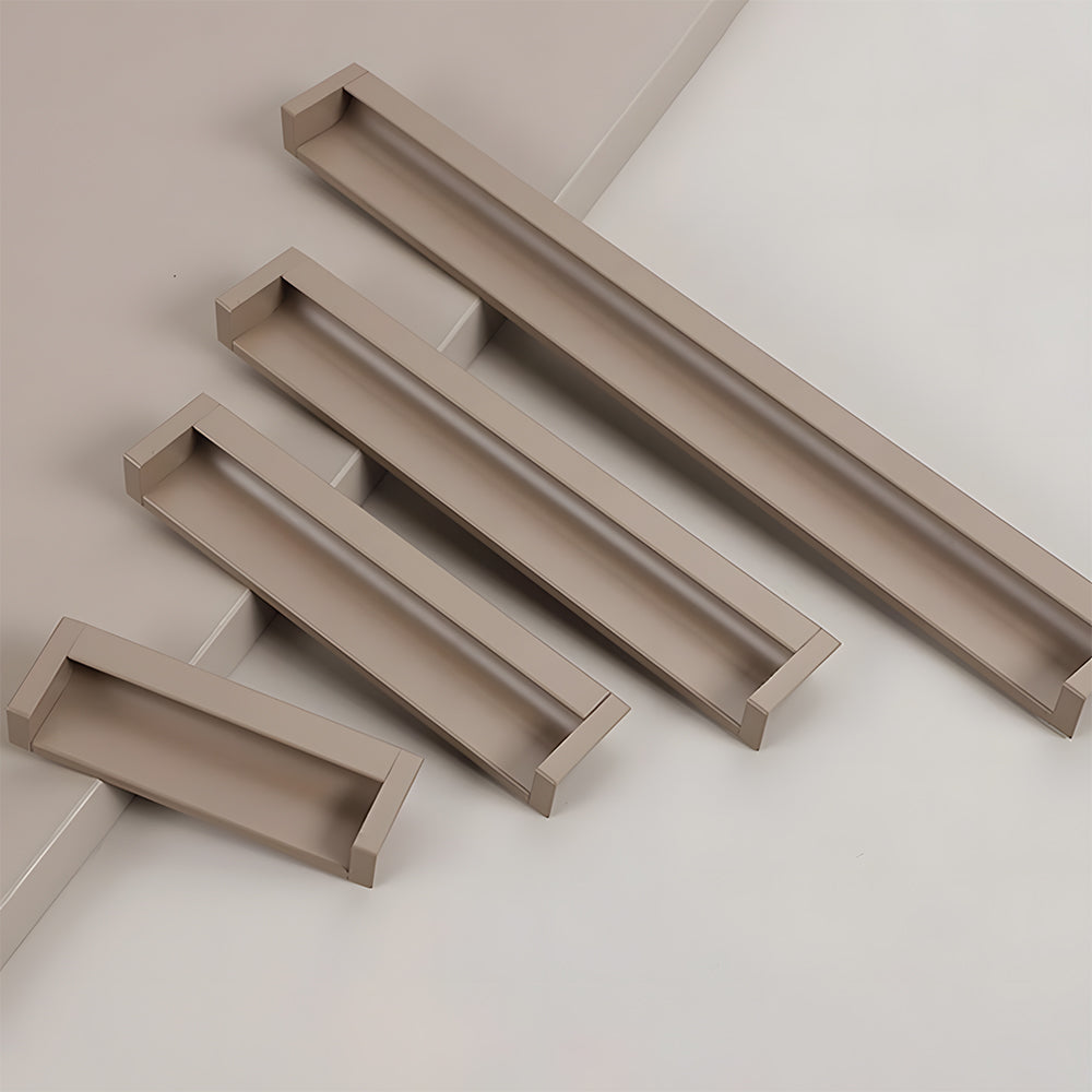 Modern Rectangular Aluminium Finger Edge Pull Handles