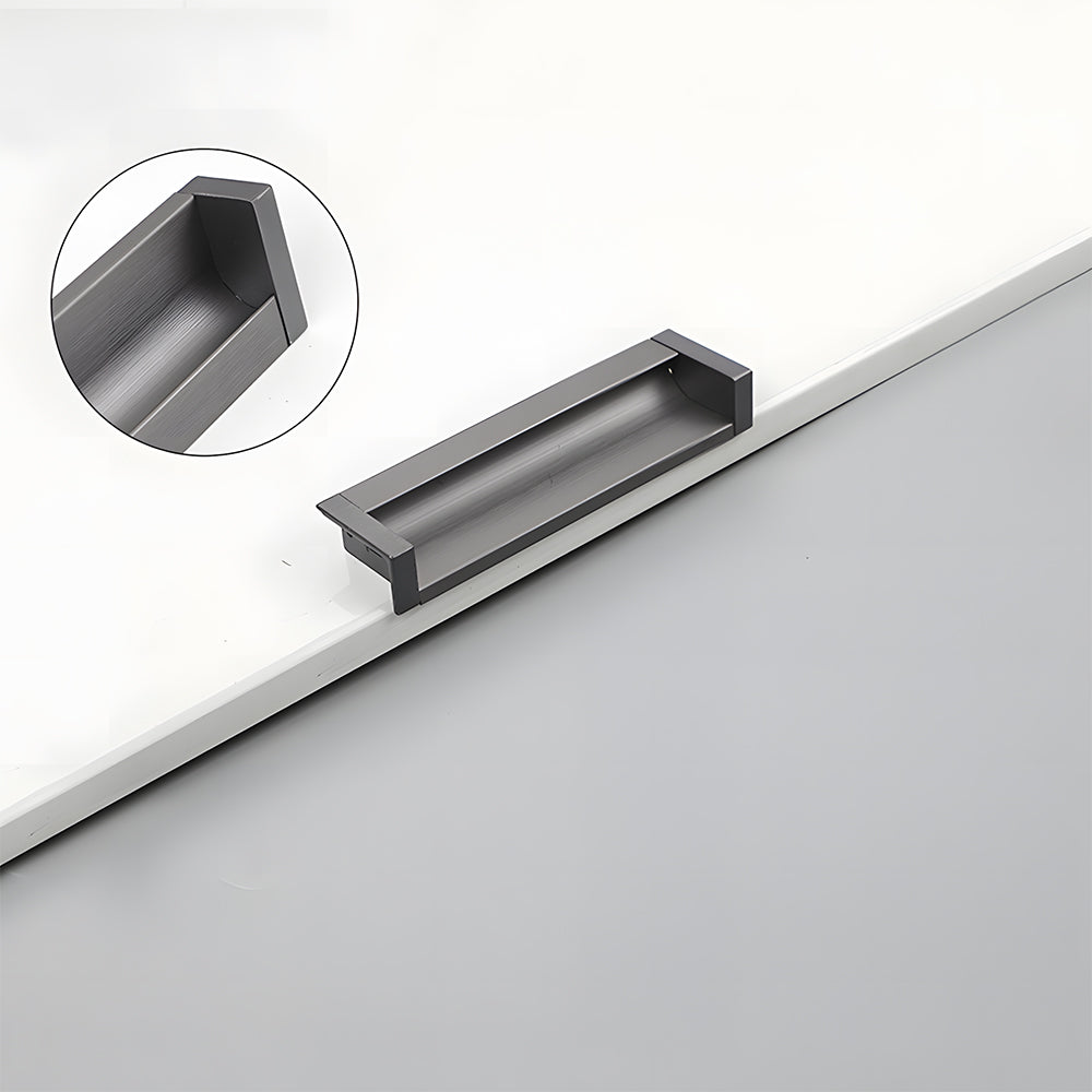 Modern Rectangular Aluminium Finger Edge Pull Handles