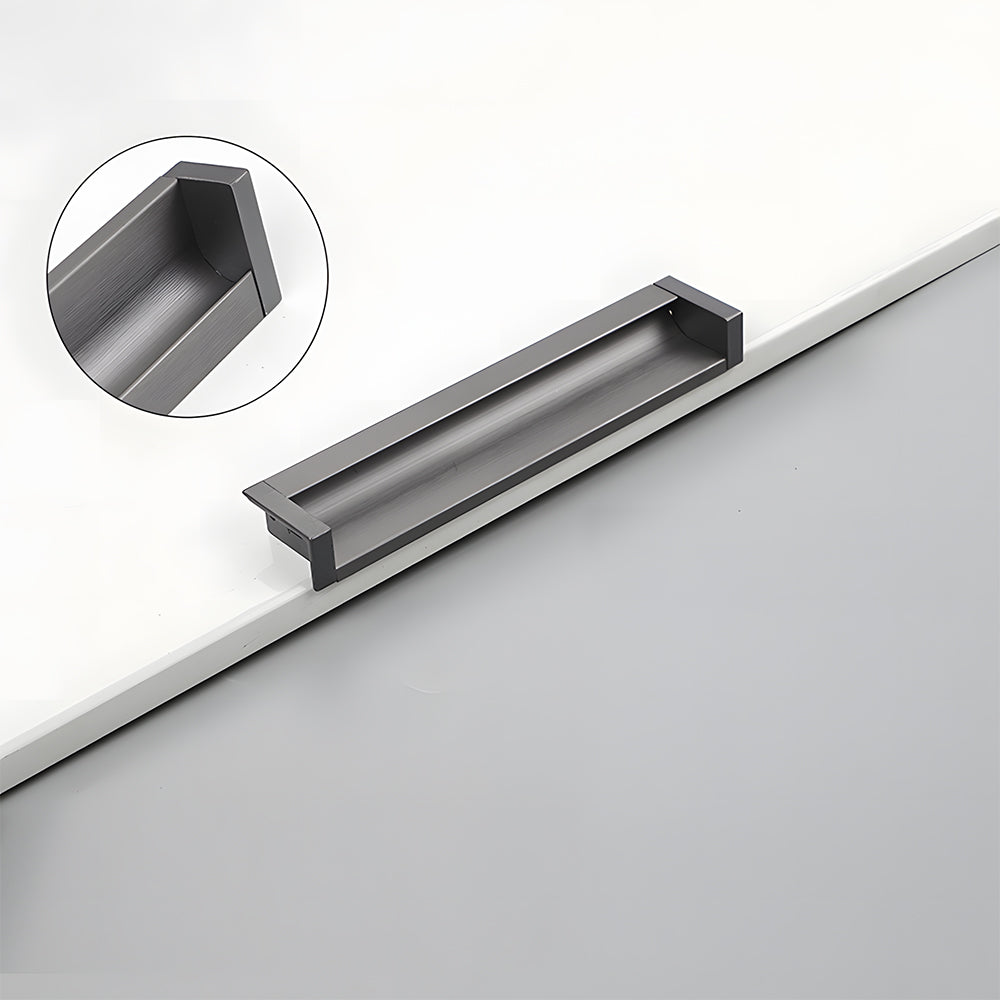Modern Rectangular Aluminium Finger Edge Pull Handles