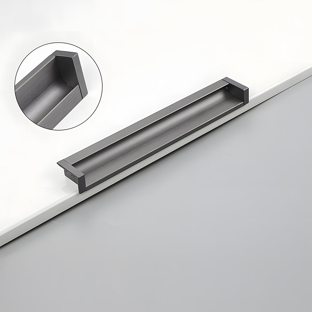 Modern Rectangular Aluminium Finger Edge Pull Handles