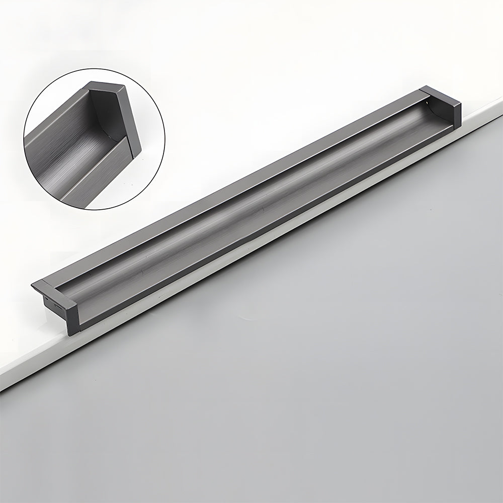Modern Rectangular Aluminium Finger Edge Pull Handles