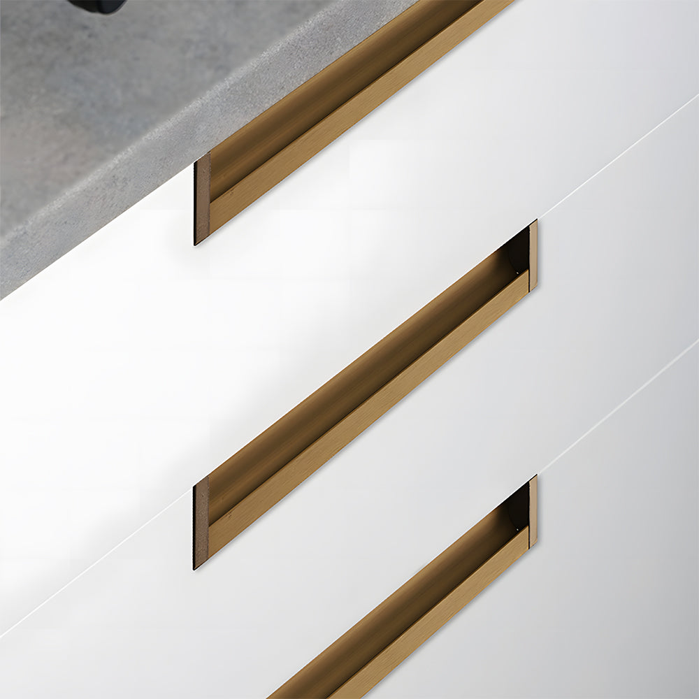 Modern Rectangular Aluminium Finger Edge Pull Handles