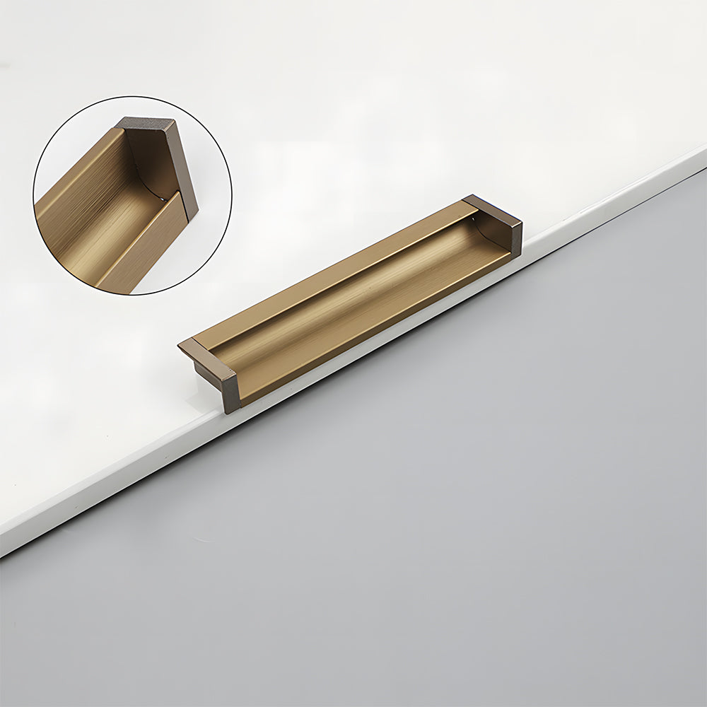Modern Rectangular Aluminium Finger Edge Pull Handles