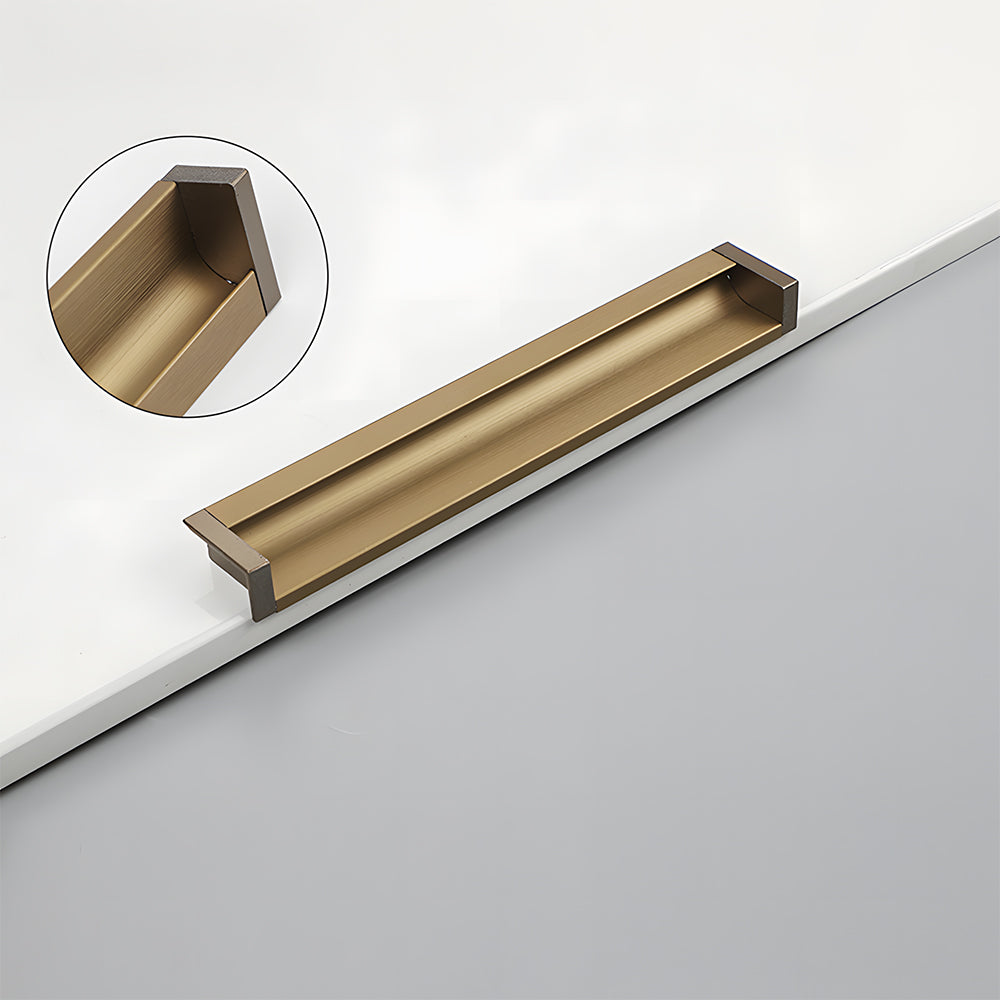 Modern Rectangular Aluminium Finger Edge Pull Handles