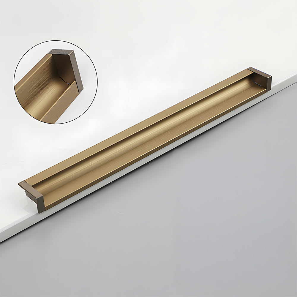 Modern Rectangular Aluminium Finger Edge Pull Handles