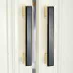 Modern Rectangular Black and Gold Wardrobe Handles & Knobs