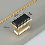 Modern Rectangular Black and Gold Wardrobe Handles & Knobs
