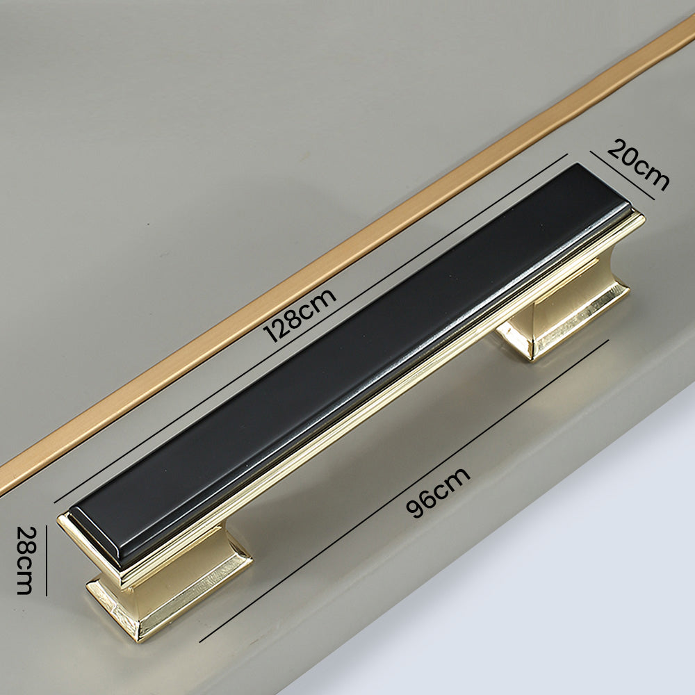 Modern Rectangular Black and Gold Wardrobe Handles & Knobs