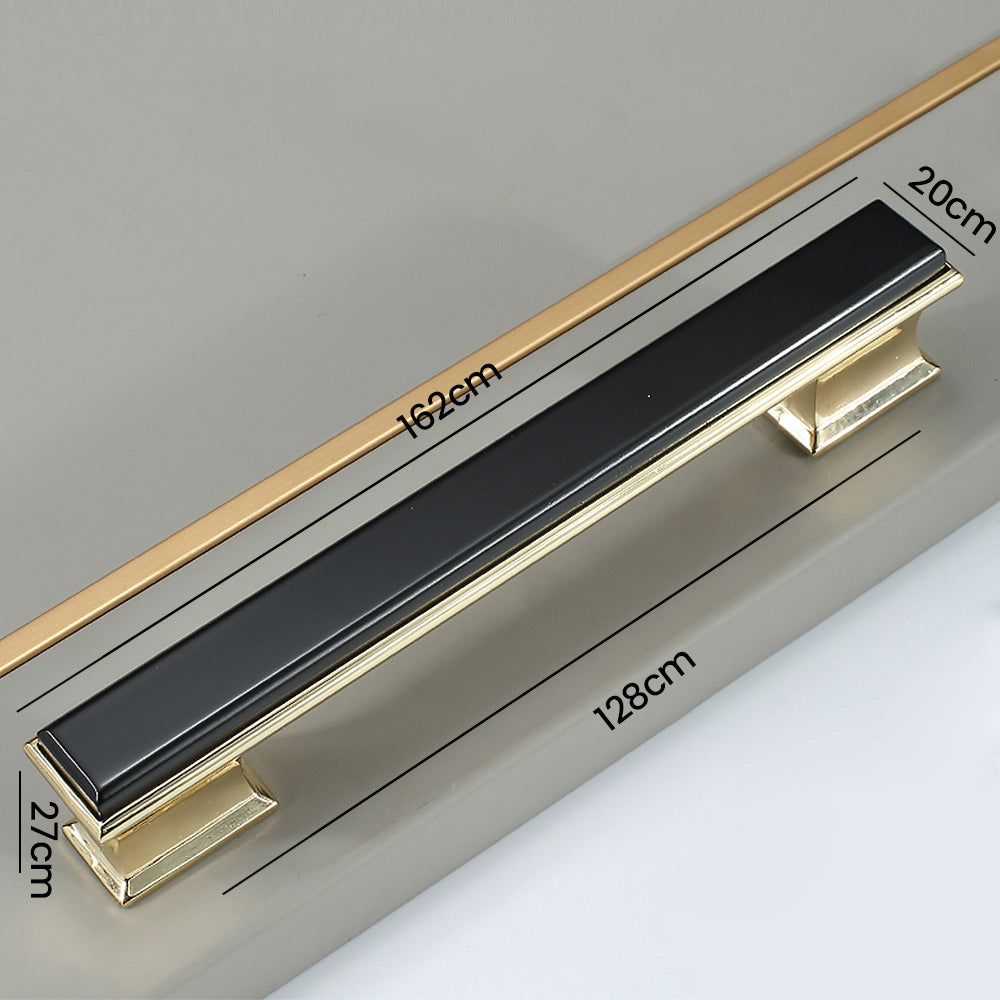 Modern Rectangular Black and Gold Wardrobe Handles & Knobs