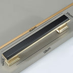 Modern Rectangular Black and Gold Wardrobe Handles & Knobs