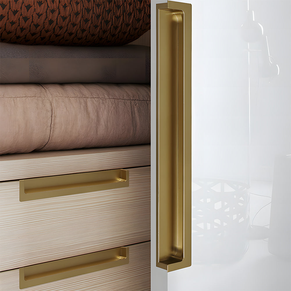 Modern Rectangular Concealed Wardrobe & Drawer Handles