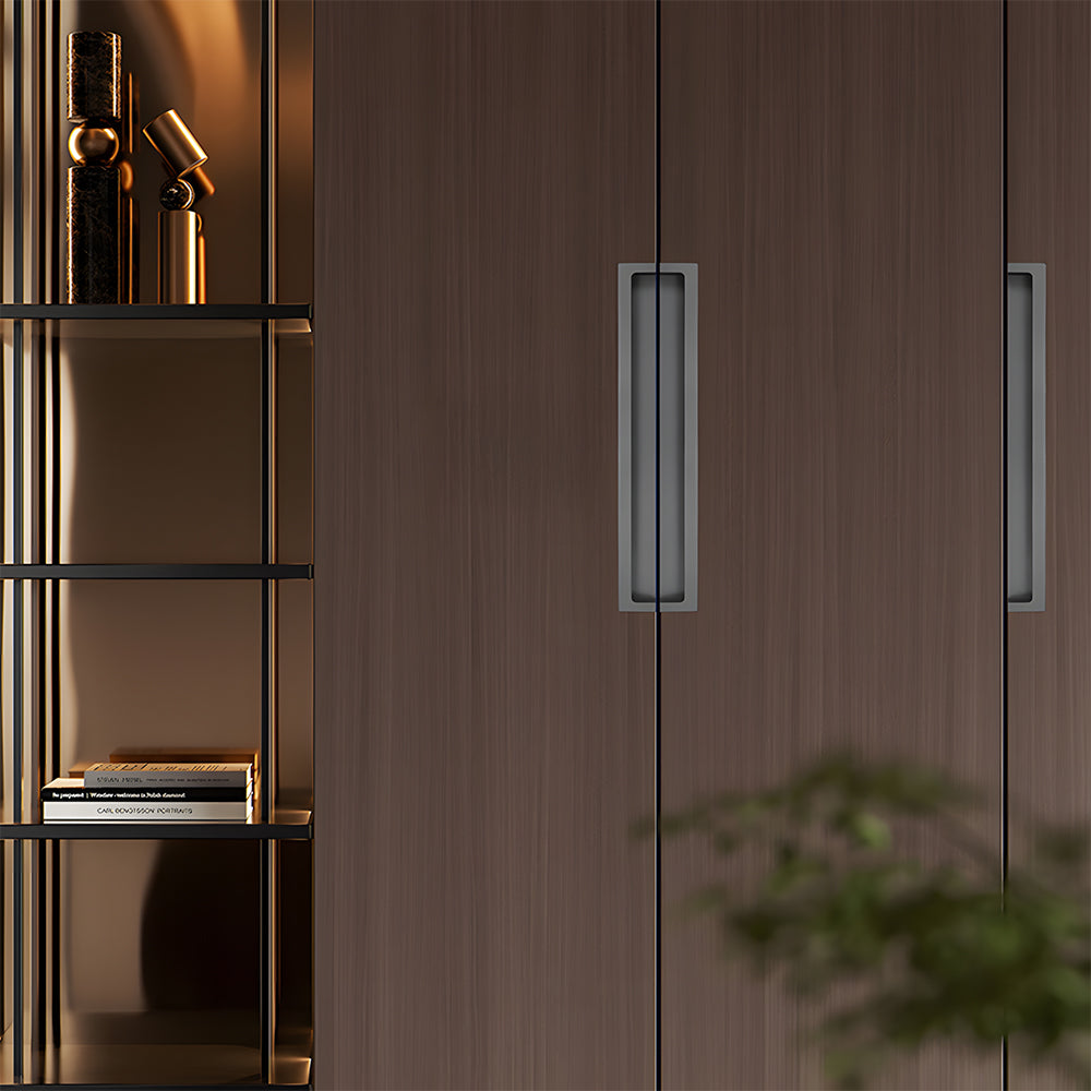 Modern Rectangular Concealed Wardrobe & Drawer Handles