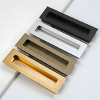 Modern Rectangular Flush Finger Pull Cupboard Handles
