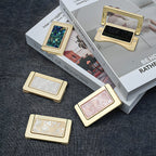 Modern Rectangular Gold Ring Pull Drawer Handles