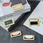 Modern Rectangular Gold Ring Pull Drawer Handles