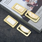Modern Rectangular Gold Ring Pull Drawer Handles