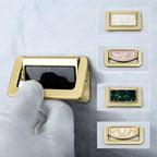 Modern Rectangular Gold Ring Pull Drawer Handles