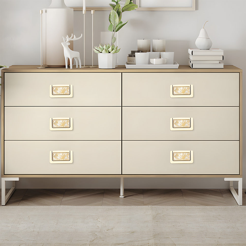 Modern Rectangular Gold Ring Pull Drawer Handles