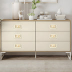 Modern Rectangular Gold Ring Pull Drawer Handles