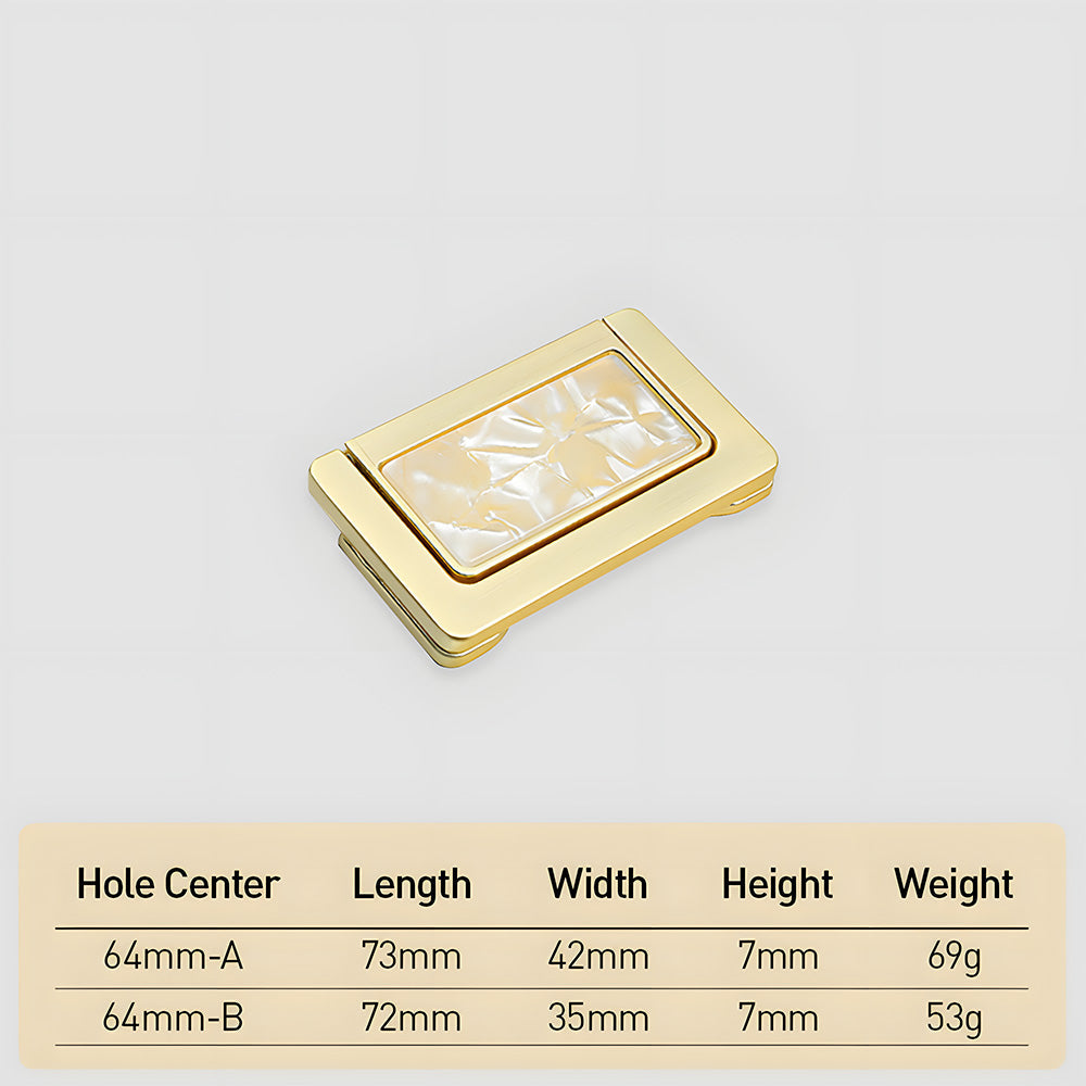 Modern Rectangular Gold Ring Pull Drawer Handles