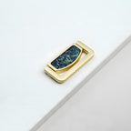 Modern Rectangular Gold Ring Pull Drawer Handles