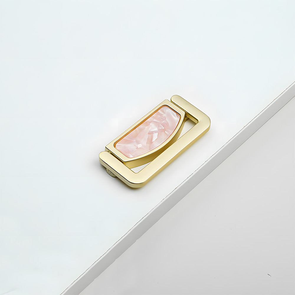 Modern Rectangular Gold Ring Pull Drawer Handles