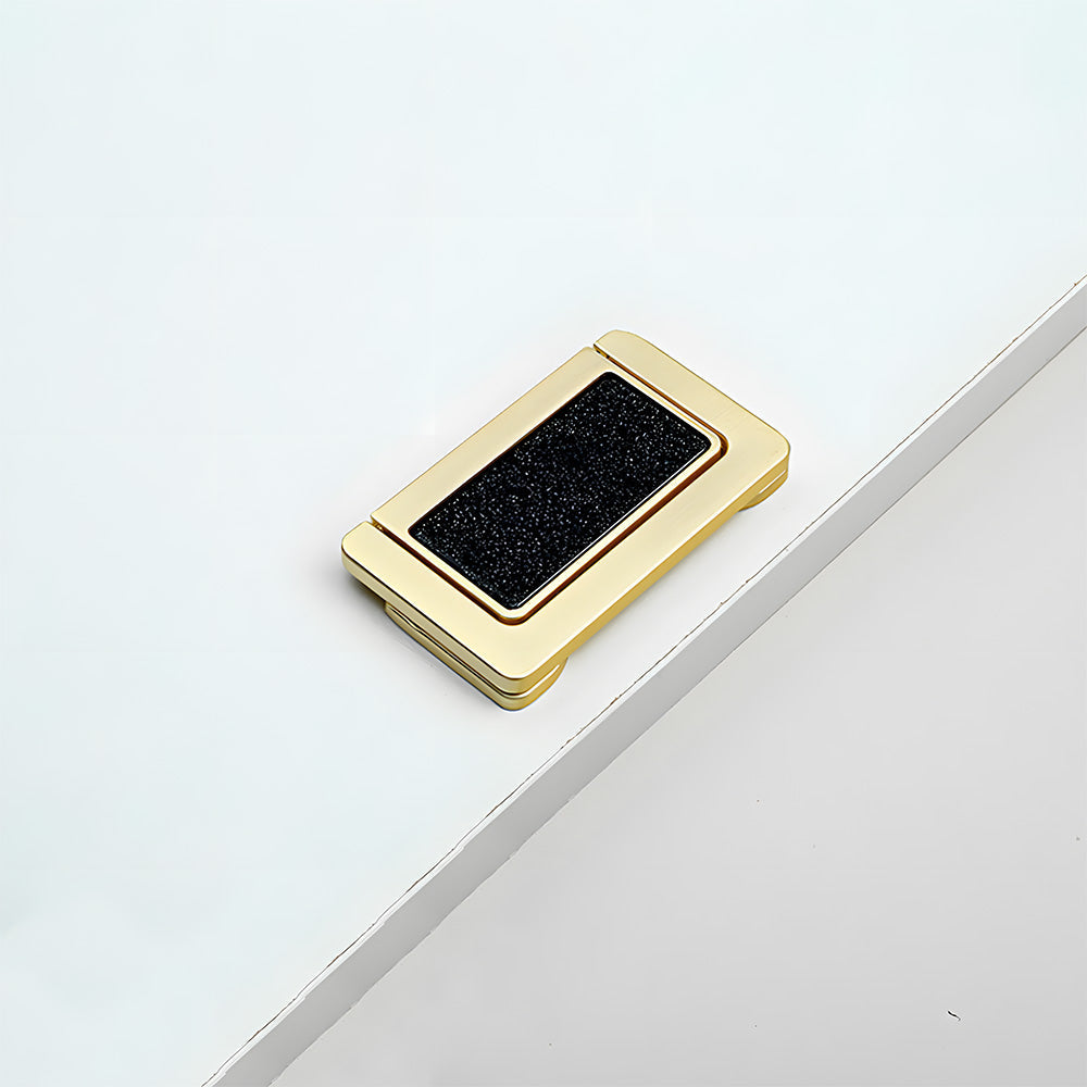 Modern Rectangular Gold Ring Pull Drawer Handles