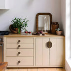 Modern Rectangular Knurled Cabinet Handles & Round Knobs