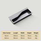 Modern Rectangular Knurled Recessed Drawer Handles