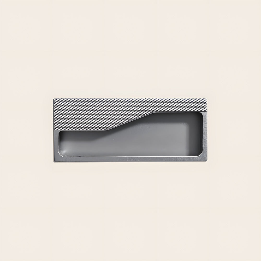 Modern Rectangular Knurled Recessed Drawer Handles